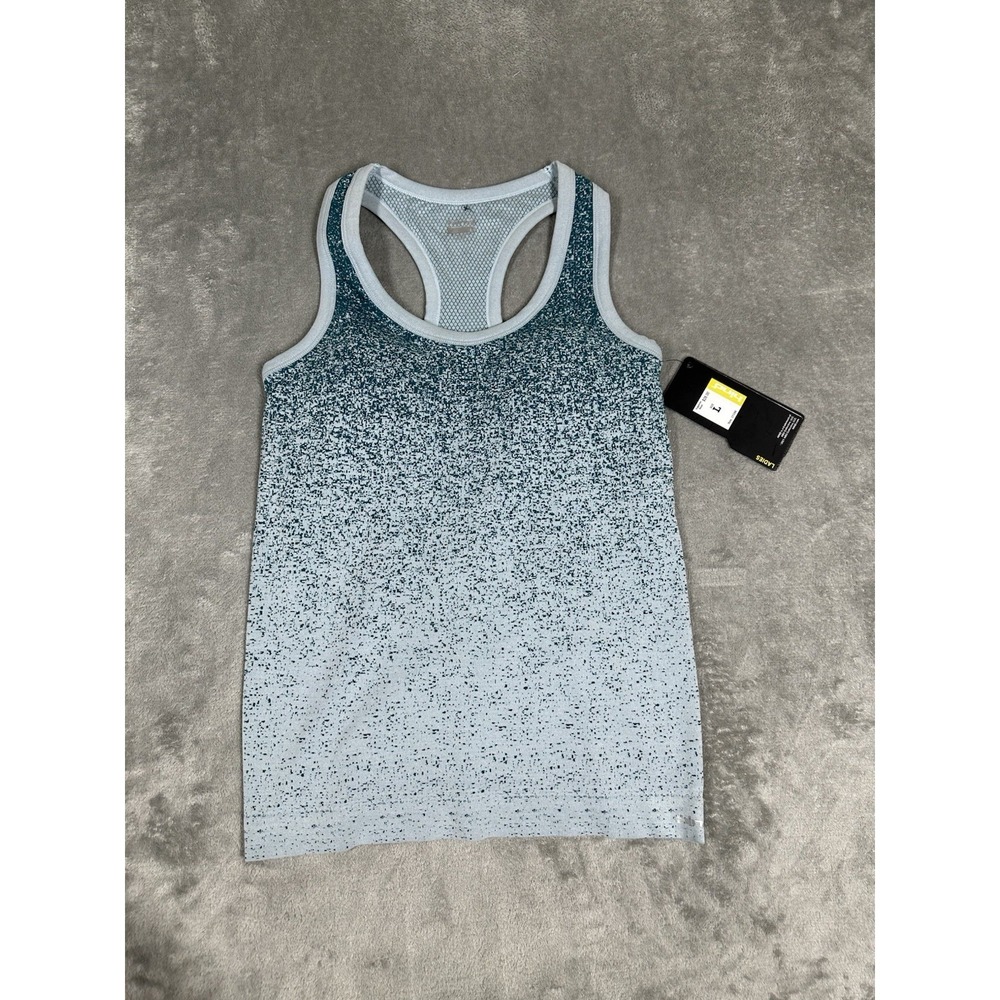 Hind Shirt Womens Large Racerback Tank Top Teal Varigated Print